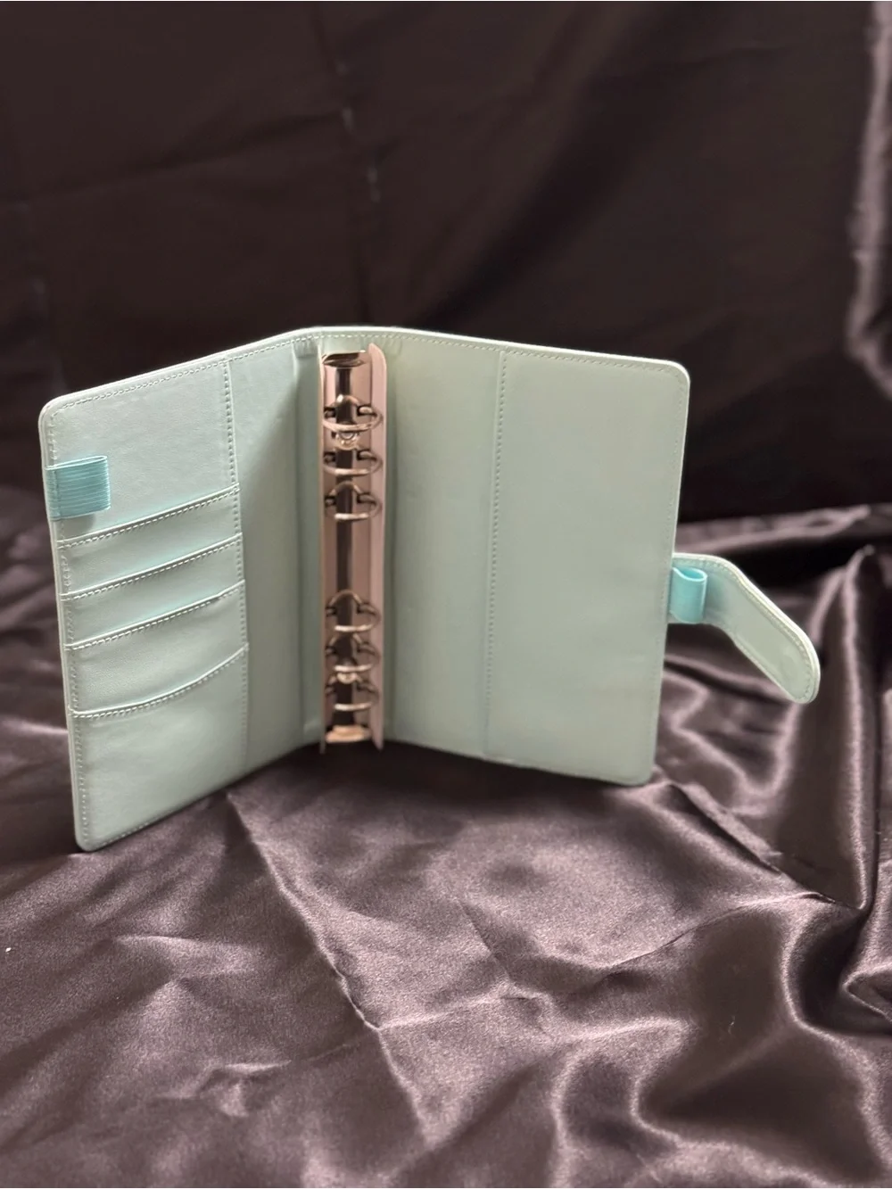 Mint Leather Organizer Notebook Cover/ Budget Binder A6